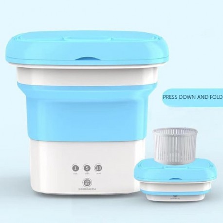 Szín: US Plug Blue - Összecsukható hordozható mosógép szárító vödörrel ruhákhoz zokni fehérnemű mini