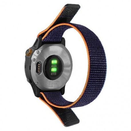 Szín: Navy - 22 mm-es 26 mm-es nylon szíj Garmin Fenix 7 7x 7S 6 6X Pro Fenix 5 5X plus Forerunner 935 945 D2 gyorskioldó