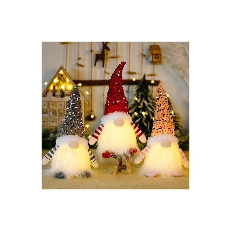 Szín: L - Boldog karácsonyt arctalan baba LED világító gnóm lámpa plüss ...