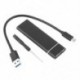 Fekete szín - M.2 NGFF-USB 3.1 Type-C SSD mobil merevlemez doboz adapter külső ház tok m2 SATA SSD 2230/2242/2260/2280