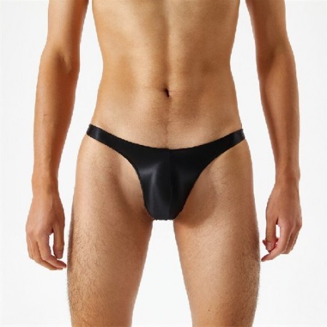 Fekete szín - Szexi Olaj fényes Férfi Alsónadrágok Fehérnemű Férfi Mini Bugyi Férfi Jockstrap String Alacsony derék