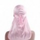 Fehér szín - Uniszex hosszú férfi női szatén selymes bandanas Durag doo Du-Rag hosszú farkú fejfedő Chemo Caps