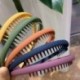 Fekete szín - Fashion egyszínű műanyag súroló hajpánt fogazott fejpánt női lányoknak keretes fejfedő csúszásmentes