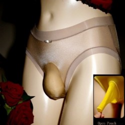 Szín: kávé - 1 db szexi átlátszó férfi selymes bugyi rövidnadrág gyorsan száradó rövidnadrág fényes varrás