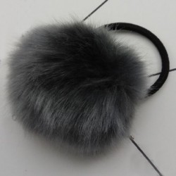 Szín: Sötétszürke - 1 db aranyos pompon hajkötők Rugalmas hajgumi gyerekeknek gumiszalagok Pompone labdák lófaroktartók