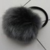 Szín: Sötétszürke - 1 db aranyos pompon hajkötők Rugalmas hajgumi gyerekeknek gumiszalagok Pompone labdák lófaroktartók