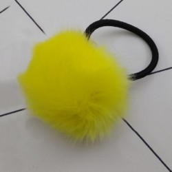 Szín: sárga - 1 db aranyos pompon hajkötők Rugalmas hajgumi gyerekeknek gumiszalagok Pompone labdák lófaroktartók