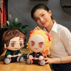 Magasság: 20 cm - 1db 20/30 cm-es rajzfilm Demon Slayer plüssjátékok Kawaii Kamado Tanjirou Agatsuma Zenitsu Kamado Nezuko