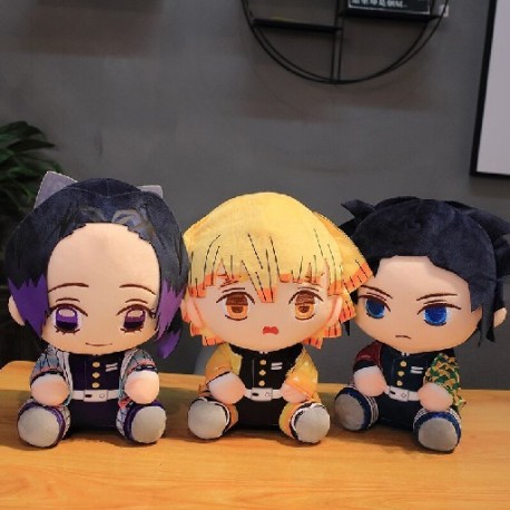Magasság: 20 cm - 1 db 20/30 cm-es rajzfilm Demon Slayer plüssjátékok Kawaii Kamado Tanjirou Agatsuma Zenitsu Kamado Nezuko