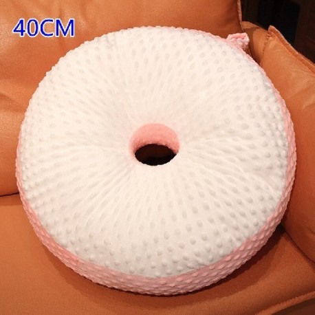Szín: 40 cm fehér - 40/60 cm-es kitömött puha pehelypamut babák Aranyos fánk alakú kerek párna, szép kanapé plüss