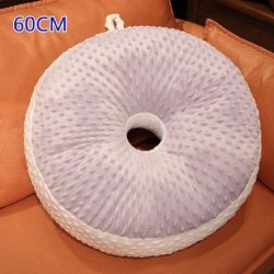 Szín: 60 cm szürke - 40/60 cm-es kitömött puha pehely pamut babák Aranyos fánk alakú kerek párna, szép kanapé plüss