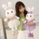 Magasság: 55 cm - 1db 50-110cm-es Kawaii hosszú fülű nyúl plüss játékok Szép puha nyúl viselet fátyol szoknya párna
