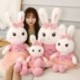 Magasság: 55 cm - 1db 50-110cm Kawaii hosszú fülű nyúl plüss játékok Szép puha nyúl viselet fátyol szoknya párnával