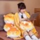 Magasság: 30 cm párna - 1db 30/40 cm-es szép Shiba Inu mackó és nyúl plüssjáték takaróval babákkal Kawaii kenyér