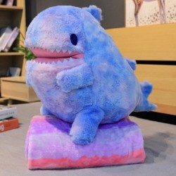 Szín: kék - 1db 60 cm-es Kawaii szivárvány dinoszaurusz plüss játékok Kedves kitömött állatpárna ágypárna puha