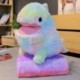 Szín: kék - 1db 60 cm-es Kawaii szivárvány dinoszaurusz plüss játékok Kedves kitömött állatpárna ágypárna puha