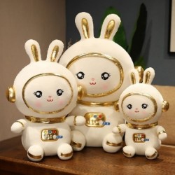 Magasság: 25 cm - 25-80cm Lovely Rabbit plüss babák Kawaii Kiváló minőségű űrhajós állatpárna rajzfilm játékok