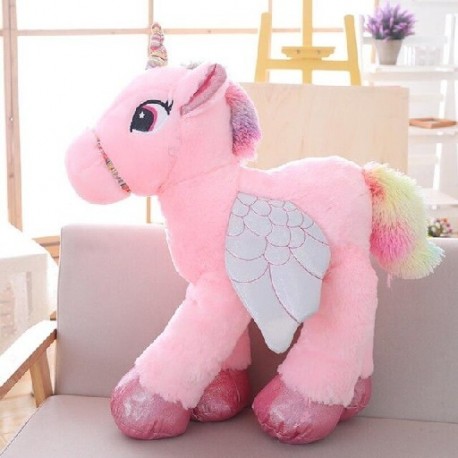 Magasság: 45 cm - 1db 50/60/90cm Kawaii Unicorn plüssjátékok Óriás kitömött állatos lovas játékok gyerekeknek Puha