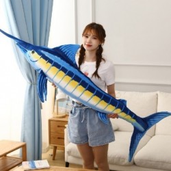 Magasság: 60 cm - 60-140 cm-es szimulációs kék marlin plüssjátékok, kitömött puha, kreatív párna hal babák Vicces