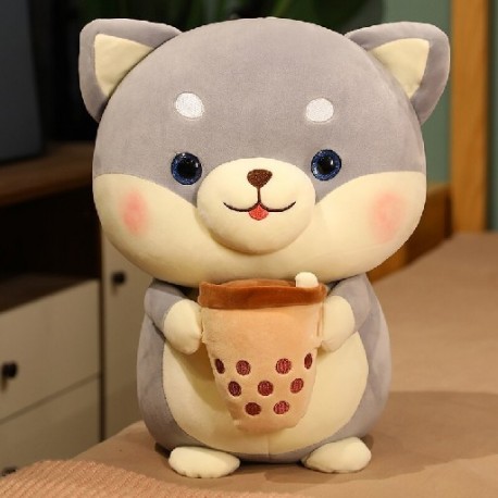Magasság: 20 cm - 20/35/45 cm Kawaii Shiba Inu Kutya Buborékos Tea csésze Plüss játékok Töltött puha állatpárna babák
