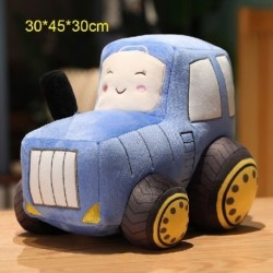 Szín: kék 30x45x30cm - Kawaii Tractor Peluche játékok Szép szimuláció autós plüss babák, kitömött puha rajzfilm