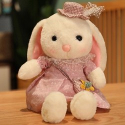 Magasság: 35 cm - 1 db 35/55/75 cm-es Szép öltözött nyúl plüss játékok Kawaii Dolls Töltött puha állati nyúl babák