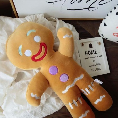 Magasság: 30 cm - 30/50/60 cm-es rajzfilm keksz férfi plüssjátékok töltött puha, aranyos mézeskalács férfi párna