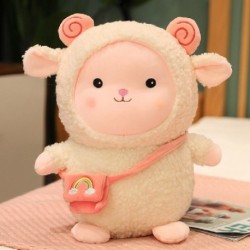 Magasság: 20 cm - 1db 20/30/40cm Kawaii hátizsák Alpaka plüssjátékok Szuper aranyos szivárványos alpacasso párna babák