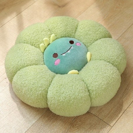 Szín: dinoszaurusz - 45 cm-es kreatív, tök alakú virágos plüss párna, tele töltve, puha kanapé padlószőnyeg Kedves
