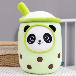 Magasság: 23 cm - 23-70 cm új stílusú Kawaii Panda buborékos teáscsésze formájú plüsspárna, szívócsövekkel töltve