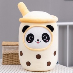 Magasság: 23 cm - 23-70 cm új stílusú Kawaii Panda buborékos teáscsésze formájú plüss párna, szívócsövekkel