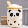 Magasság: 23 cm - 23-70 cm új stílusú Kawaii Panda buborékos teáscsésze formájú plüss párna, szívócsövekkel