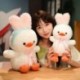 Magasság: 35 cm - 35/50/65 cm Lovely Duck plüss játékok Kawaii bolyhos kacsa nyúlfülekkel párna Meglepetés