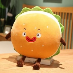 Szín: vastag ajkak - Új kreatív plüss puha hamburger macaron párna puha baba alvójátékok kanapé párna kézmelegítő