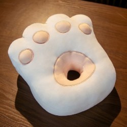 Fehér szín - 1db 35*30cm-es rajzfilm macska- és medvemancsokkal töltött plüsspárna Kawaii állati nappárna játékok