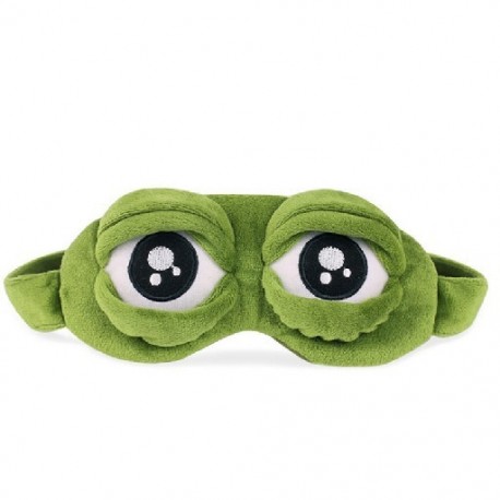 Szín: béka - Vicces Pepe, a béka szomorú béka 3D szemmaszk borító rajzfilm plüss alvómaszk aranyos anime ajándék