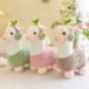 Magasság: 23 cm - 1 db 23-70 cm aranyos alpaka fejhallgatóval Peluche Toys Kawaii álló alpacasso plüss párna babák