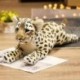 Magasság: 39 cm - Szép szimuláció Oroszlán Tigris Leopárd Plüss játékok Aranyos kitömött puha, igazi állatszerű