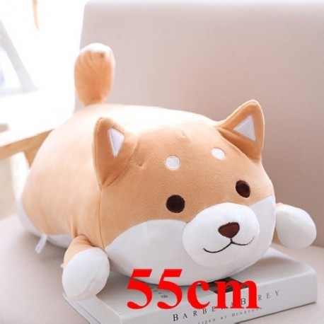 Szín: 55 cm barna nyitott szem - 1 db Lovely Fat Shiba Inu & Corgi Kutya Plüss Játékok Töltött puha Kawaii Állati