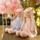 Szín: rózsaszín - 35 cm-es aranyos rajzfilm hosszú fülű nyúlbaba baba puha plüssjátékok gyerekeknek nyúl alvótárs,