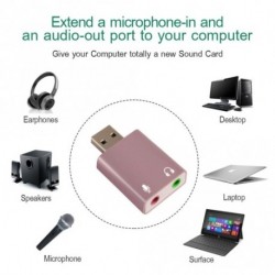 Mini USB hangkártya külső adapter 3D sztereó jack 3,5 mm fülhallgató mikrofon PC-hez
