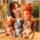 Szín: narancs - 25 cm-es Kawaii mókus plüss játékok Többszínű szimuláció állatbabák, kitömött puha mókus otthoni