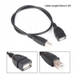 50cm 1,5Ft USB 2.0 Típus A Nő USB B Male Scanner nyomtató Extension Adapter kábel