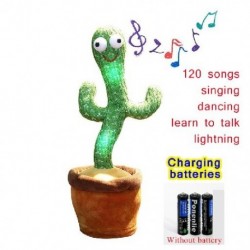 Szín: akkumulátor töltés - Kaktusz plüssjáték elektromos éneklés 120 dal táncol és csavarodó kaktusz fényes