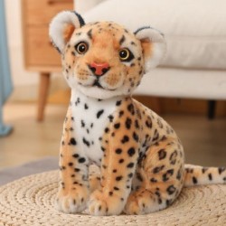 Magasság: 28 cm - 28/32 cm-es Kawaii valódi leopárdszerű plüss babák, kitömött puha állati játékok szimuláció