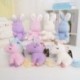 Szín: rózsaszín medve - 12-15 cm Aranyos Nyulak Bear Unikornis Plüss függő babák Kawaii Unicorn gyémánt kulcstartó