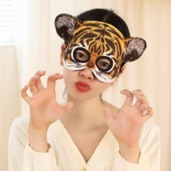 Szín: tigris - 14*18cm Halloween karácsonyra Vicces maszk babák szimuláció plüss tigris sas leopárd macska állat
