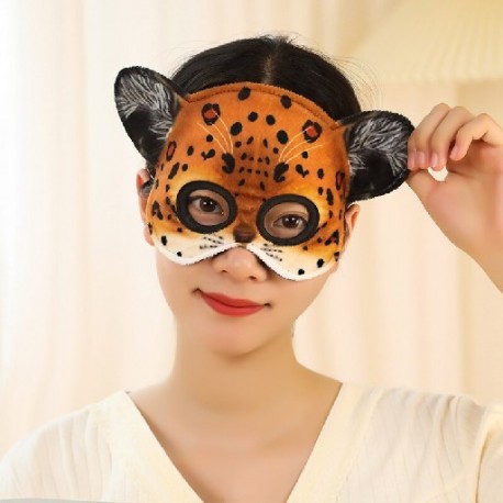 Szín: barna leopárd - 14*18cm Halloween karácsonyra Vicces maszk babák szimuláció plüss tigris sas leopárd macska állat