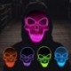Szín: sárga - Halloween Demon Punk Koponya Izzó maszk Neon LED Fények Halloween Party Cosplay Jelmez Maszk Kísértetjárta
