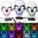 Szín: sárga - Halloween Demon Punk Koponya Izzó maszk Neon LED Fények Halloween Party Cosplay Jelmez Maszk Kísértetjárta